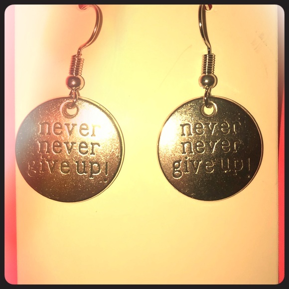SOLD Never Give Up Earrings - Picture 2 of 4